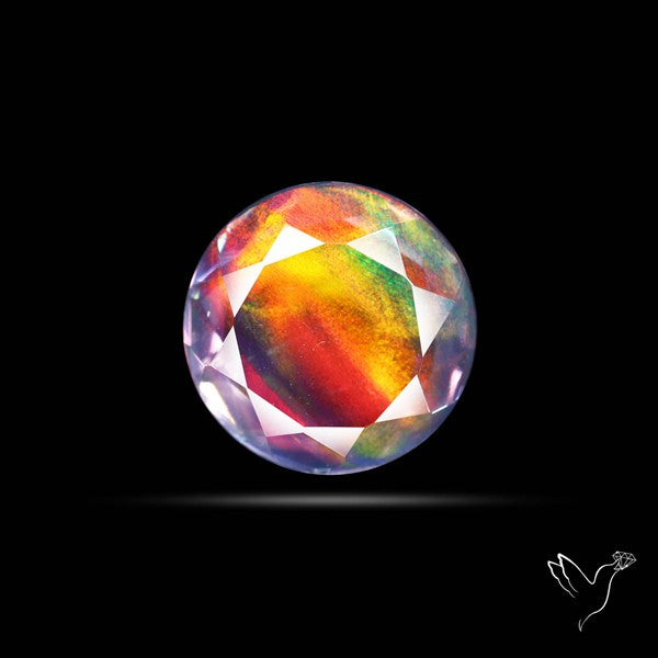 Faceted Aurora Opal and Quartz Triplet