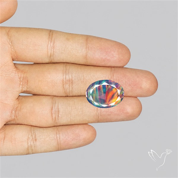Faceted Aurora Opal and Quartz Triplet