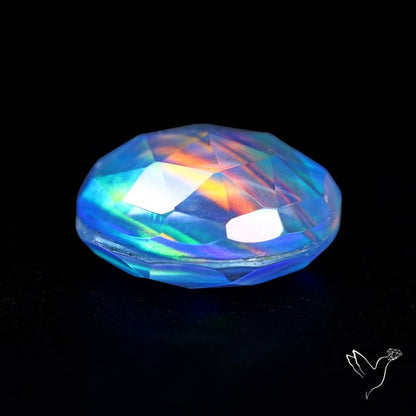 Faceted Aurora Opal and Quartz Triplet