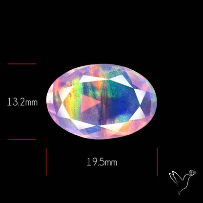 Faceted Aurora Opal and Quartz Triplet