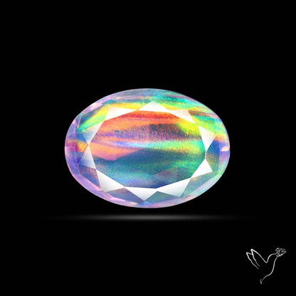 Faceted Aurora Opal and Quartz Triplet