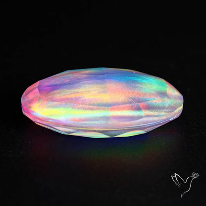 Faceted Aurora Opal and Quartz Triplet