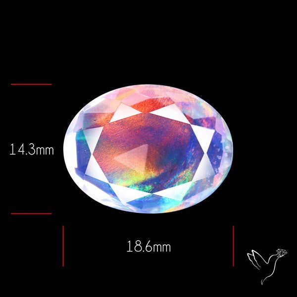 Faceted Aurora Opal and Quartz Triplet