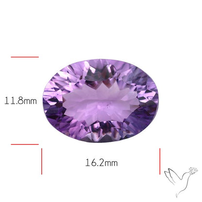Millenium Cut Faceted Amethyst Concave Cut