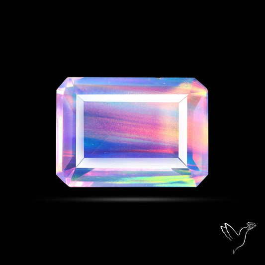 Faceted Aurora Opal and Quartz Triplet