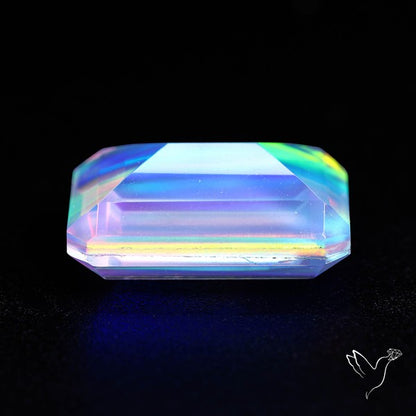 Faceted Aurora Opal and Quartz Triplet