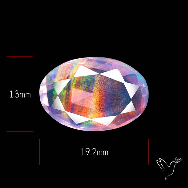 Faceted Aurora Opal and Quartz Triplet