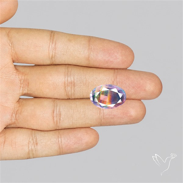 Faceted Aurora Opal and Quartz Triplet