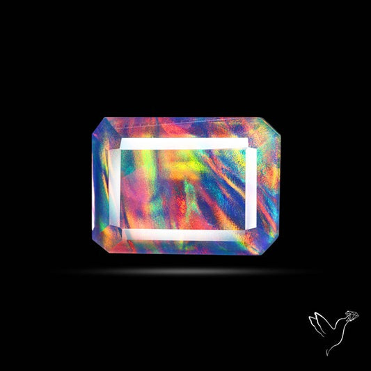 Faceted Aurora Opal and Quartz Triplet