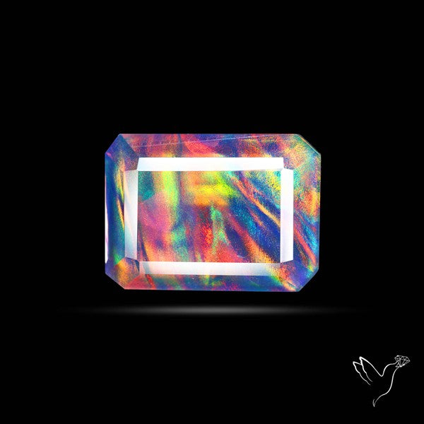 Faceted Aurora Opal and Quartz Triplet