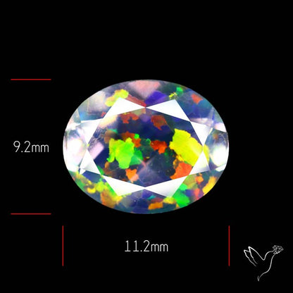 Faceted Aurora Opal and Quartz Triplet
