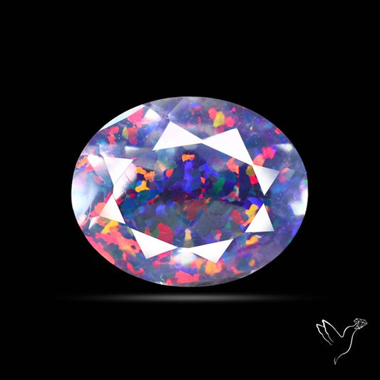 Faceted Aurora Opal and Quartz Triplet