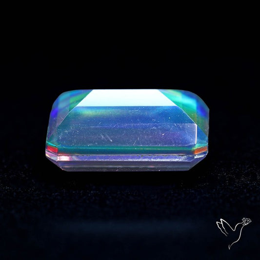 Faceted Aurora Opal and Quartz Triplet