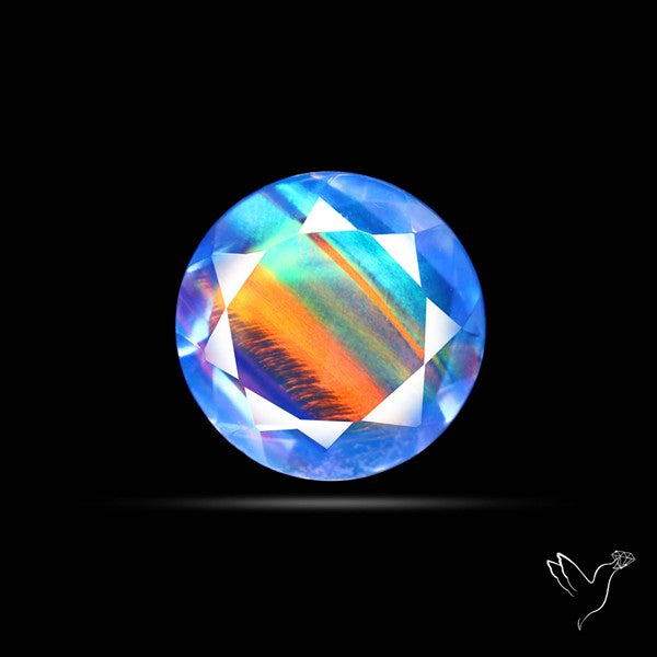Faceted Aurora Opal and Quartz Triplet