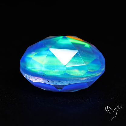 Faceted Aurora Opal and Quartz Triplet