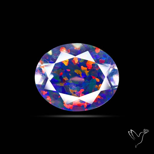 Faceted Aurora Opal and Quartz Triplet
