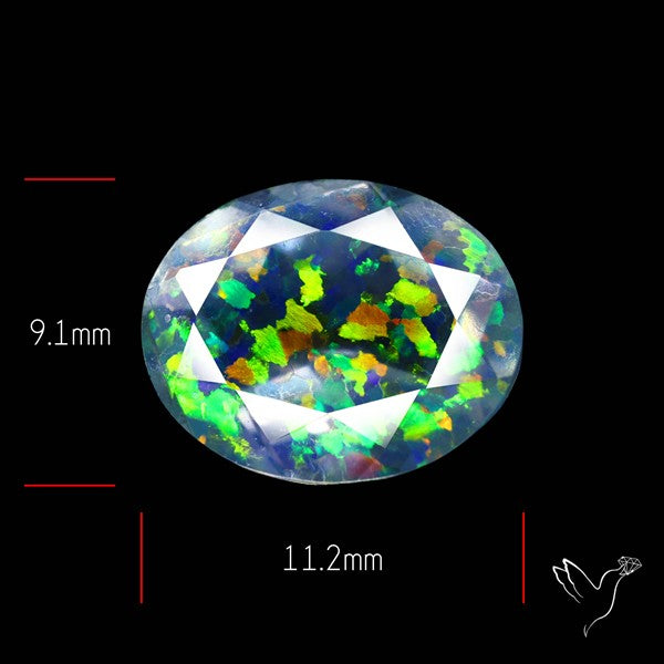 Faceted Aurora Opal and Quartz Triplet