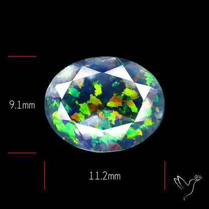 Faceted Aurora Opal and Quartz Triplet
