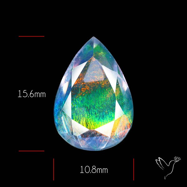 Faceted Aurora Opal and Quartz Triplet