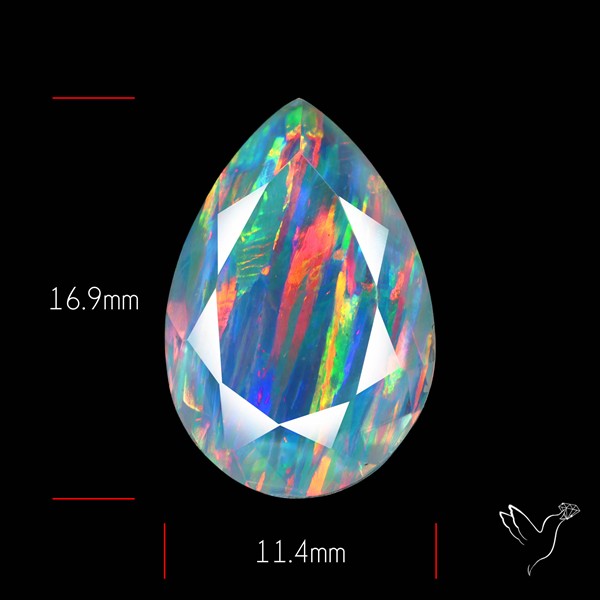 Faceted Aurora Opal and Quartz Triplet