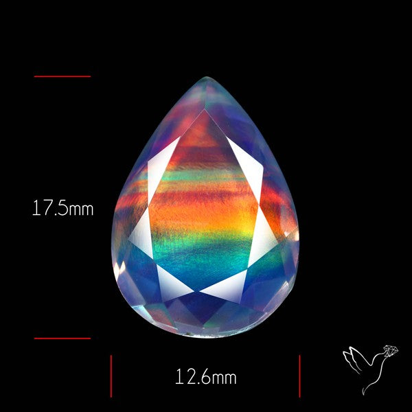 Faceted Aurora Opal and Quartz Triplet