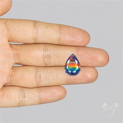 Faceted Aurora Opal and Quartz Triplet