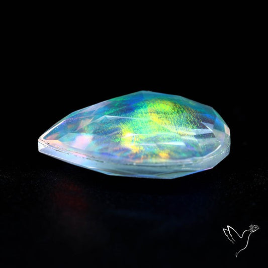 Faceted Aurora Opal and Quartz Triplet