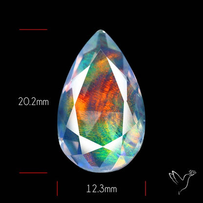 Faceted Aurora Opal and Quartz Triplet