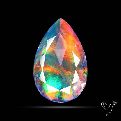 Faceted Aurora Opal and Quartz Triplet