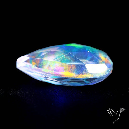 Faceted Aurora Opal and Quartz Triplet