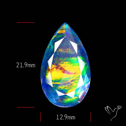 Faceted Aurora Opal and Quartz Triplet