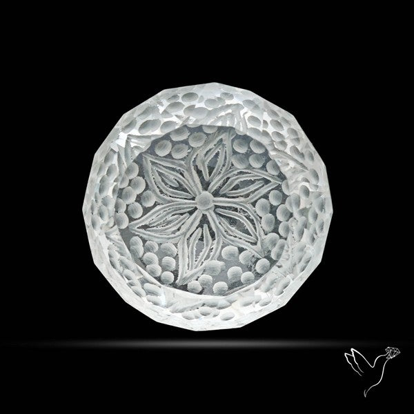 Faceted Himalayan Quartz Reverse Intaglio Carving Handcarved Fantasy Cut