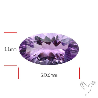 Millenium Cut Faceted Amethyst Concave Cut