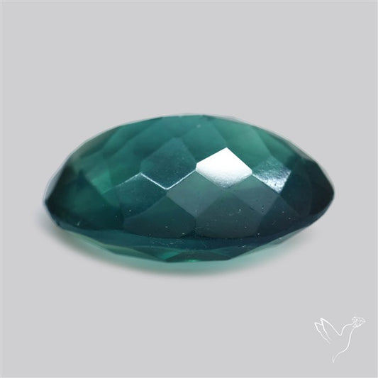 Rose Faceted Belgian Teal Fluorite Rose Cut Top