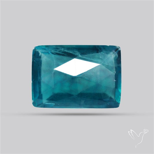Rose Faceted Belgian Teal Fluorite Rose Cut Top