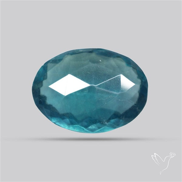Rose Faceted Belgian Teal Fluorite Rose Cut Top