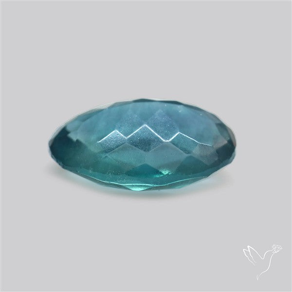 Rose Faceted Belgian Teal Fluorite Rose Cut Top