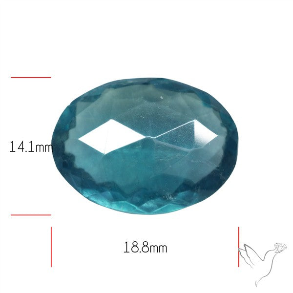 Rose Faceted Belgian Teal Fluorite Rose Cut Top