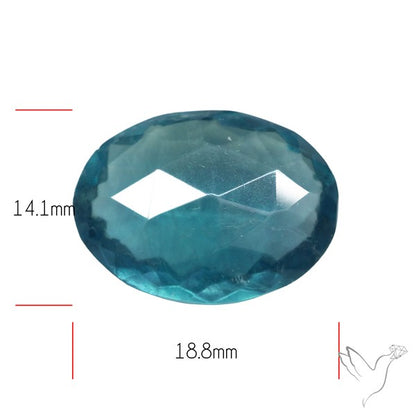 Rose Faceted Belgian Teal Fluorite Rose Cut Top