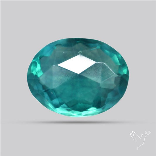 Rose Faceted Belgian Teal Fluorite Rose Cut Top