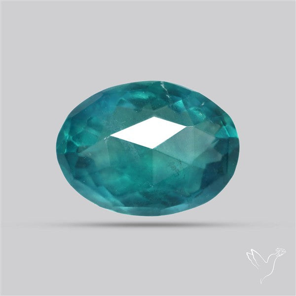 Rose Faceted Belgian Teal Fluorite Rose Cut Top