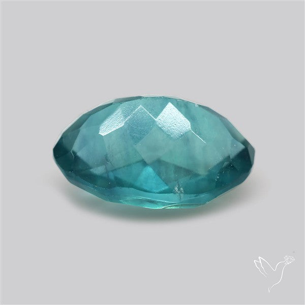 Rose Faceted Belgian Teal Fluorite Rose Cut Top