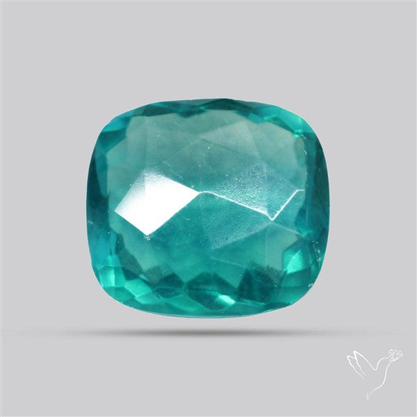 Rose Faceted Belgian Teal Fluorite Rose Cut Top