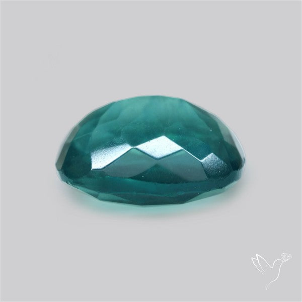 Rose Faceted Belgian Teal Fluorite Rose Cut Top