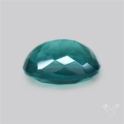 Rose Faceted Belgian Teal Fluorite Rose Cut Top