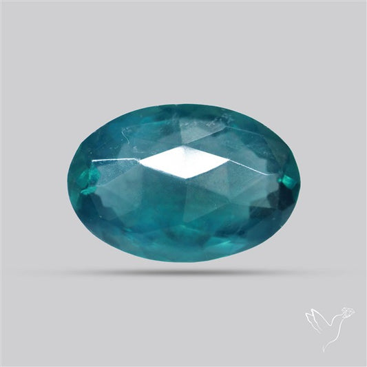 Rose Faceted Belgian Teal Fluorite Rose Cut Top