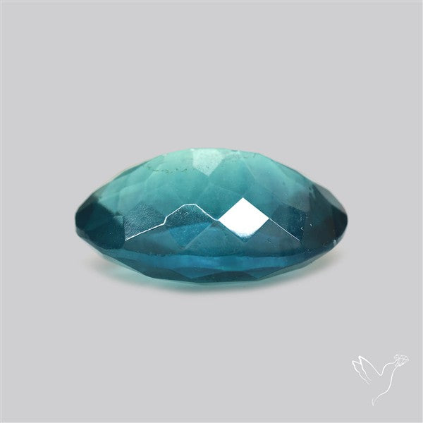 Rose Faceted Belgian Teal Fluorite Rose Cut Top