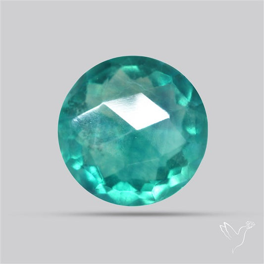 Rose Faceted Belgian Teal Fluorite Rose Cut Top
