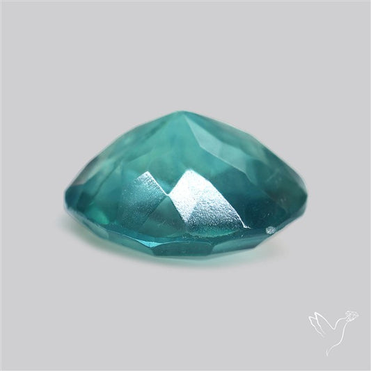 Rose Faceted Belgian Teal Fluorite Rose Cut Top