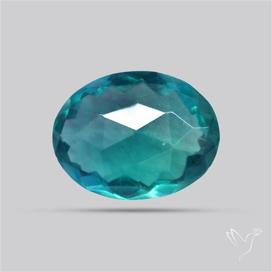 Rose Faceted Belgian Teal Fluorite Rose Cut Top